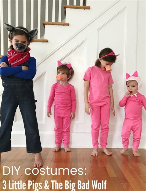 Here's a fun DIY costume for a group of friends or siblings: easy Three Little Pigs and The Big ...