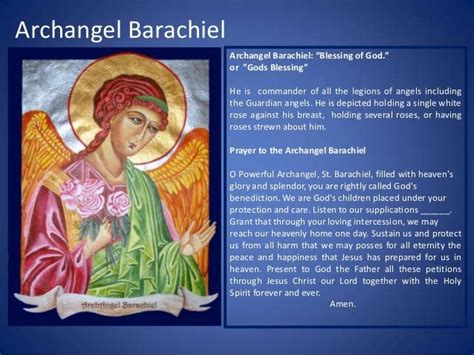 Archangel Barachiel Archangel Barachiel: “Blessing of God.” or ”Gods ...