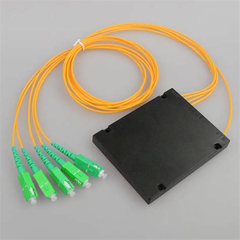 Fiber optic splitter 1 : 4 SC APC Cassette ABS BOX PLC 1x4 optical ...