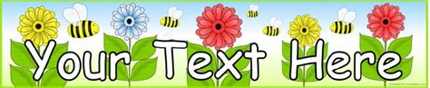 Editable bees and flowers banner template (SB10378) - SparkleBox | Banner template, Banner ...