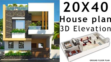 20X40 House plan with 3d elevation by nikshail - YouTube