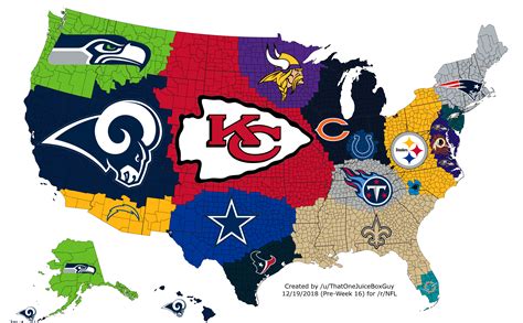 Nfl Viewing Map Week 16