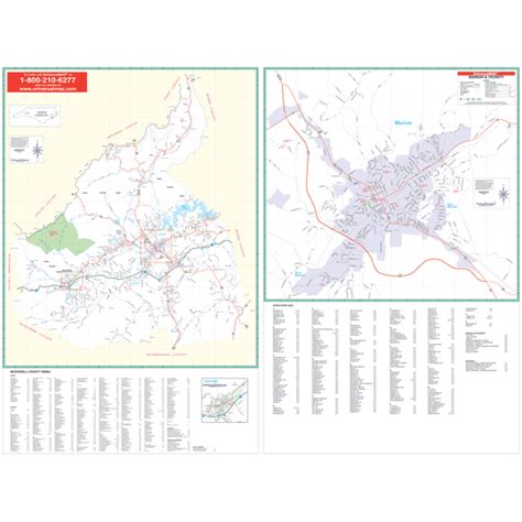 McDowell County WALL Map, North Carolina, America.