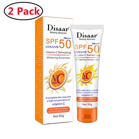 2 PACK Sunscreen SPF 50 - Antioxidant-Rich Broad-Spectrum SPF with ...