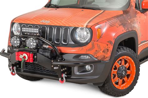 Daystar KJ50003BK Front Winch Bumper Light Bar Mount for 15-18 Jeep Renegade BU | Quadratec