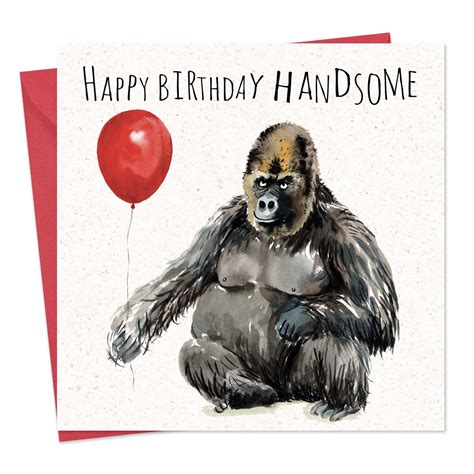 Buy Twizler Funny Birthday Card Gorilla – Funny Cards Blank - Men Humour – Funny Birthday Cards ...