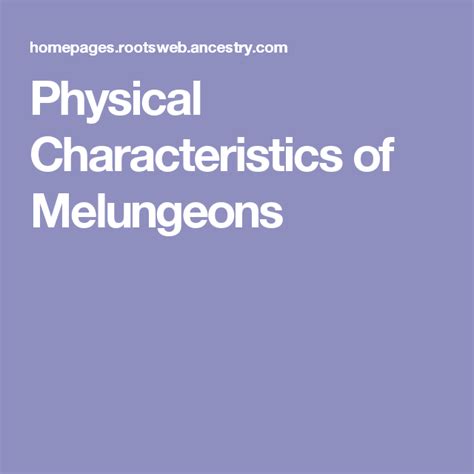 Physical Characteristics of Melungeons | Physics, How to memorize ...