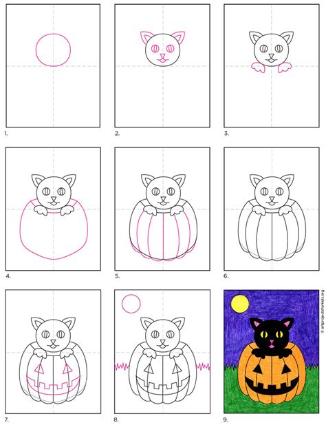 How to Draw a Halloween Cat · Art Projects for Kids