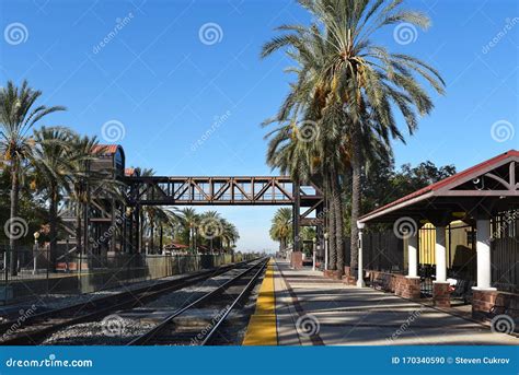 Tracks and Platform at the Fullerton Train Station in the Downton Area ...