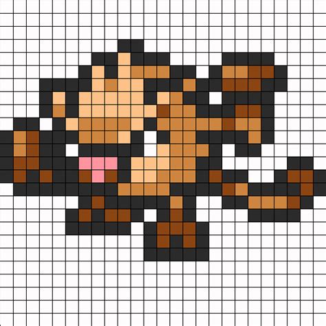 Mankey Pokemon Sprite Perler Bead Pattern / Bead Sprite Pokemon Sprites, Pokemon Bead, Pixel Art ...