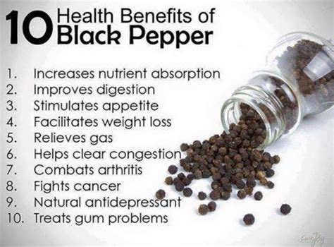 Pin by Cherie Dolski on Health Benefits (With images) | Black pepper ...