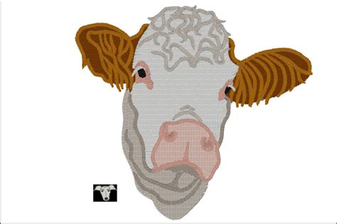 Simmental Cow Embroidery Designs in 4 sizes from 4ItchyEars on Etsy Studio