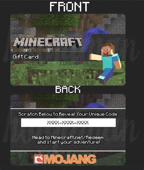 Minecraft Gift Card Concept! | Rebrn.com