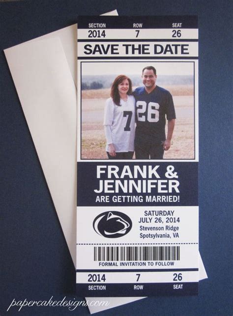 Sport Ticket Wedding Save the Date or Invitation / Custom | Etsy ...