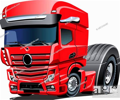 Cartoon semi truck. Available EPS-10 vector format separated by groups ...