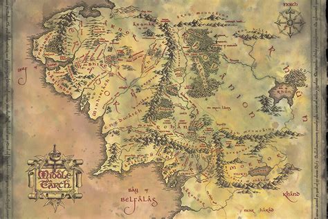 Poster The Lord of the Rings - Map of Middle-Earth | Wall Art | 3+1 FREE | Europosters