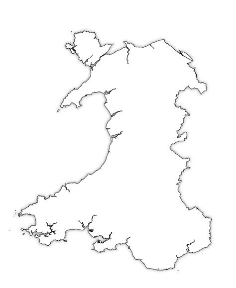 Wales Outline Map, Wales Blank Map