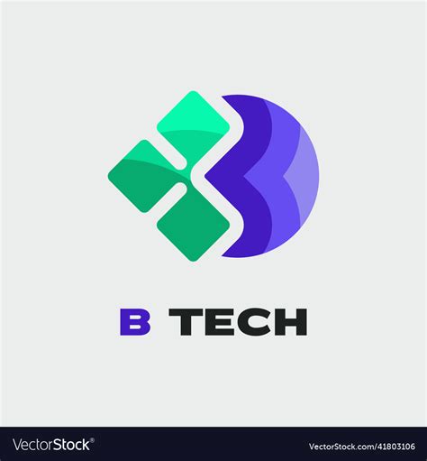 B tech lettermark logo Royalty Free Vector Image