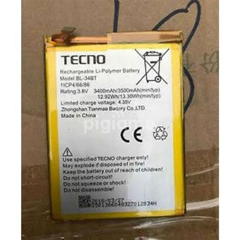 Tecno Ka7 ( Spark 2) Battery Silver & Yellow in Nairobi CBD, Luthuli ...