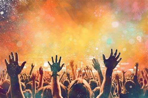 Premium AI Image | A crowd at a concert with the hands up