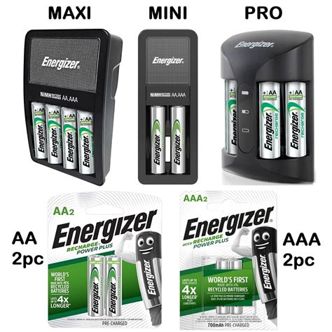 Energizer Rechargeable Battery Charger AA AAA Recharge Chargeable ...