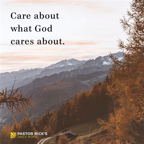 Care About What God Cares About - Pastor Rick's Daily Hope