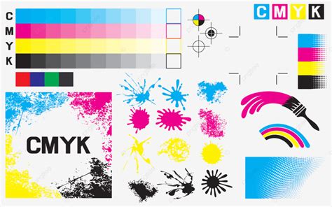 Cmyk Printing Vector Art PNG, Cmyk Press Marks Printing Color Test ...