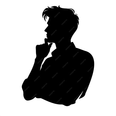 Premium Vector | Man thinking silhouette vector