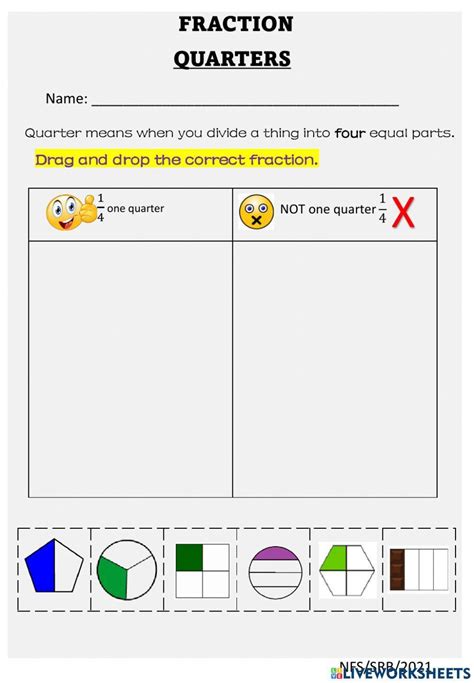 Quarter Fraction 1338380 | zhoewynz | Live Worksheets