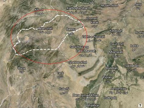 North Waziristan Satellite Location Map – Paki Mag