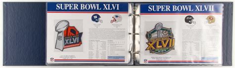 Lot of (9) Official NFL Super Bowl Patches with Patch Collection Binder | Pristine Auction