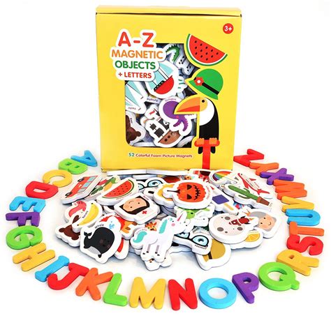 Curious Columbus Magnetic Objects and Letters. Set of 78 Foam Magnets Including 52 Pictures and ...