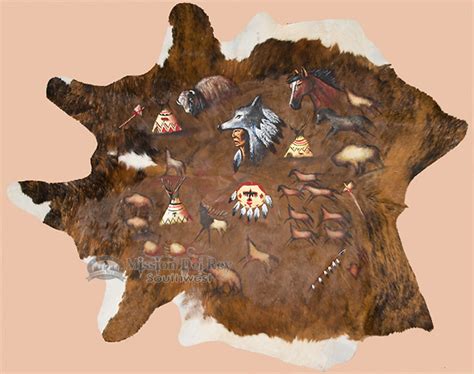 Southwestern Cowhide Wall Hanging (ph61) - Mission Del Rey Southwest