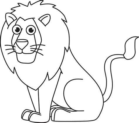 Sit Down Clipart Black And White Lion