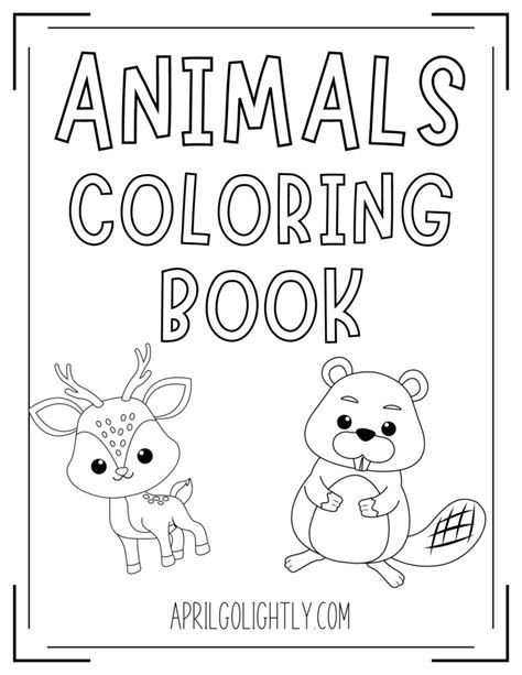 FREE Printable Animals Coloring Book - April Golightly