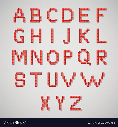 Pixel art alphabet Royalty Free Vector Image - VectorStock