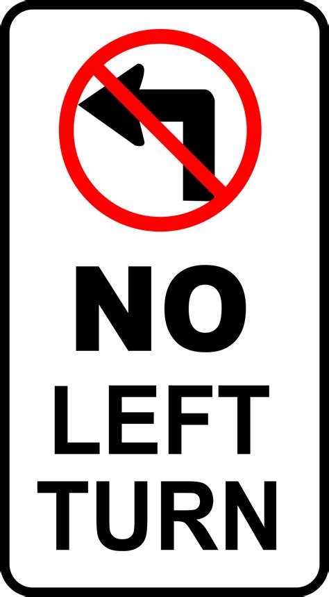 Clipart - sign_no left turn