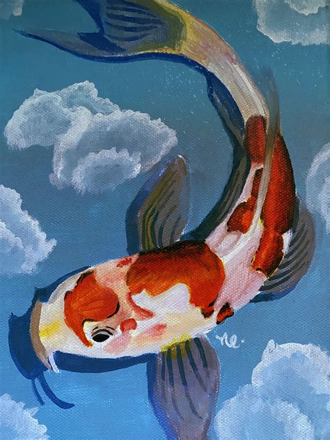 Butterfly Koi Painting