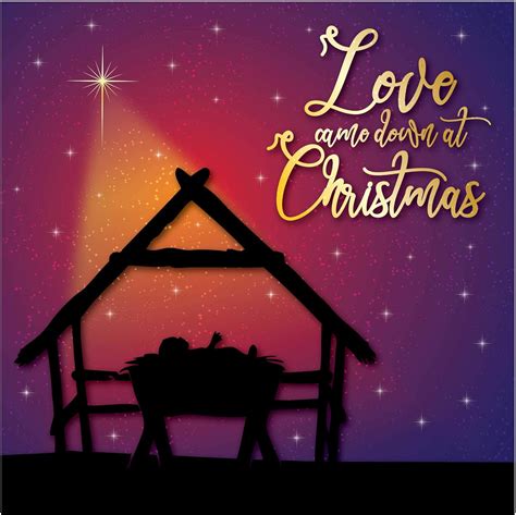 Christian Christmas Cards - Stable, Pack of 10 Cards with Foiled Wording, with Bible Verse 1 ...