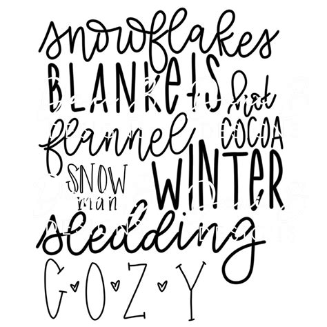 Winter Word Art Svg Digital Download Sublimation Design Hand Drawn ...