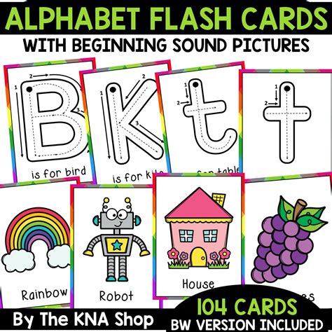 Alphabet Tracing Flash Cards Beginning Sound | Made By Teachers