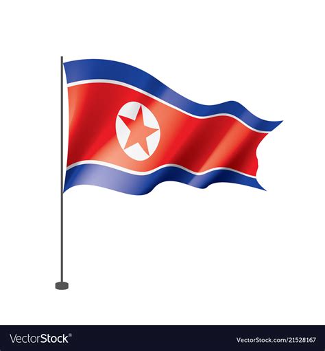 North korea flag on a white Royalty Free Vector Image