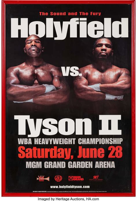 1997 Mike Tyson vs. Evander Holyfield II Fight Poster - Bite | Lot ...