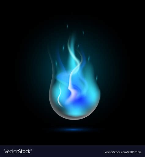 Magic blue fireball flame Royalty Free Vector Image