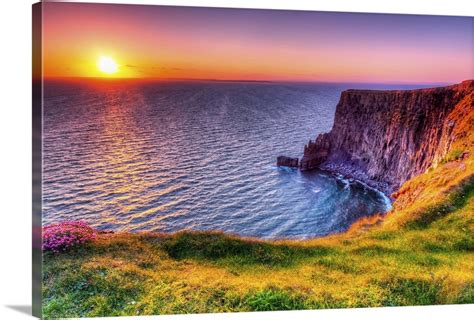 Cliffs of Moher at sunset, Co. Clare, Ireland Wall Art, Canvas Prints ...