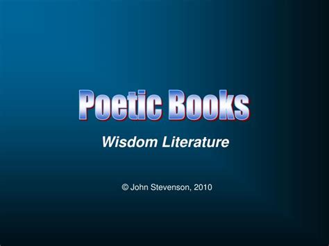 PPT - Wisdom Literature PowerPoint Presentation, free download - ID:1093693