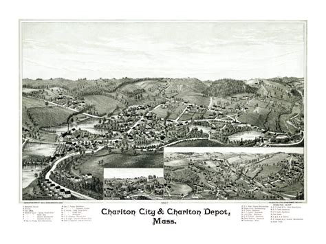 Beautifully restored map of Charlton, MA in 1887 - KNOWOL