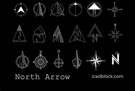 North Arrow CAD Block Collection in DWG - iCADBLOCK