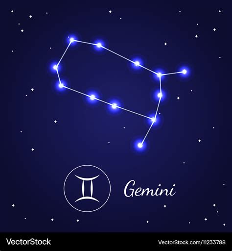 Gemini zodiac sign stars on the cosmic sky Vector Image