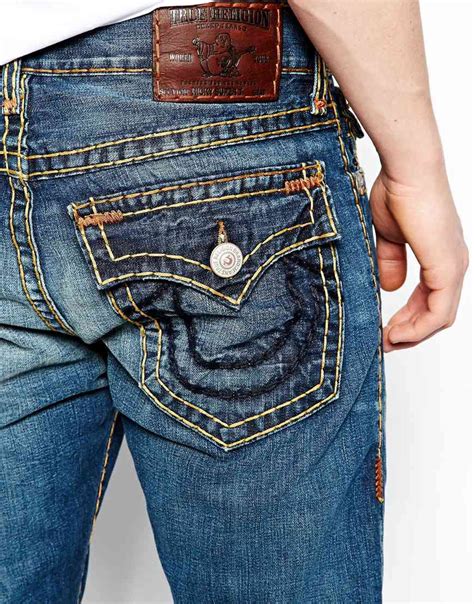 True Religion Jeans Ricky Super T Straight Fit Flap Pocket Hot Springs Wash in Blue for Men - Lyst